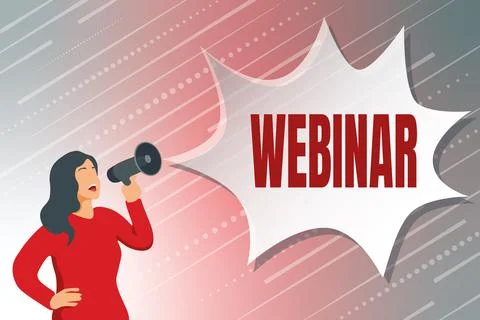 Conceptual caption Webinar. Business concept defined as seminar conducted over Stock Illustration