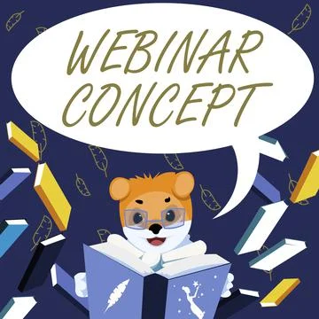 Conceptual caption Webinar Concept. Business overview workshop or seminar that Stock Illustration