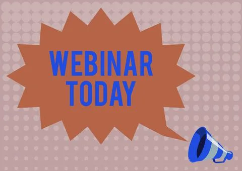 Conceptual caption Webinar Today. Word for live online educational presentation Stock Illustration