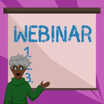 Conceptual caption Webinar. Word Written on defined as seminar conducted over Ilustração Stock