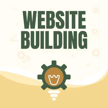 Conceptual caption Website Building. Word for site is constructed according to Ilustración de archivo