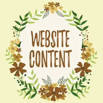 Conceptual caption Website Content. Internet Concept Website Content Frame Stock Illustration