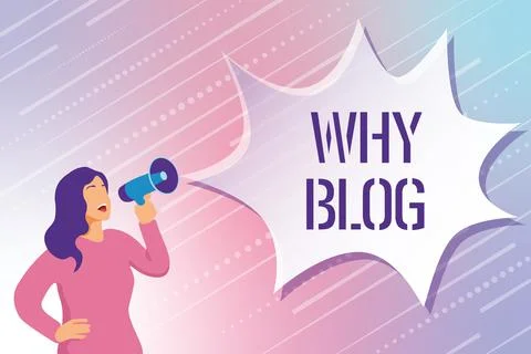 Conceptual caption Why Blog. Internet Concept reason why regularly records their Illustrazione stock