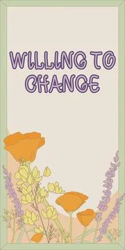Conceptual caption Willing To ChangeDesire to grow Eager to accept and adopt new Stock Illustration