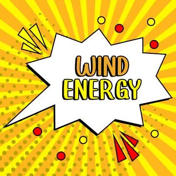 Conceptual caption Wind Energy. Internet Concept the process by which wind is Illustrazione stock