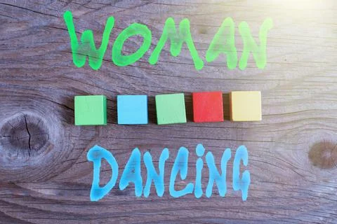 Conceptual caption Woanalysis Dancing. Business concept confident that dances 写真素材