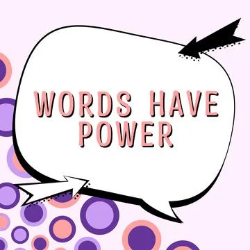 Conceptual caption Words Have Power. Business showcase Energy Ability to heal Ilustración de archivo