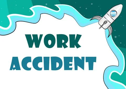 Conceptual caption Work Accident. Internet Concept Mistake Injury happened in Stockillustratie