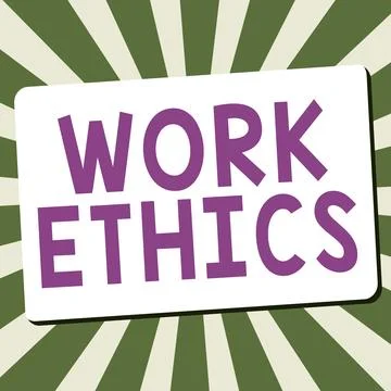 Conceptual caption Work Ethics. Business showcase A set of values centered on Illustrazione stock