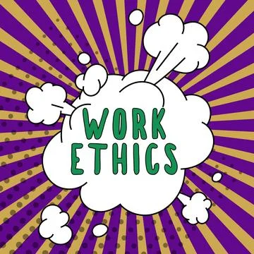 Conceptual caption Work Ethics. Word Written on A set of values centered on the Stock Illustration