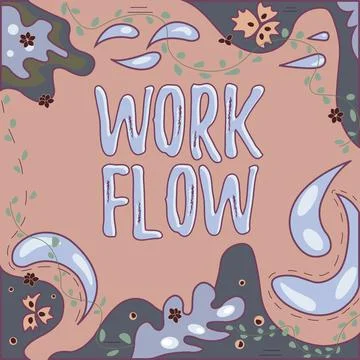 Conceptual caption Work Flow, Business approach Continuity of a certain task  스톡 일러스트