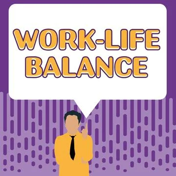 Conceptual caption Work Life Balance. Internet Concept time allocated for work Stock Illustration