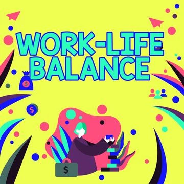 Conceptual caption Work Life Balance. Conceptual photo time allocated for work Stock Illustration