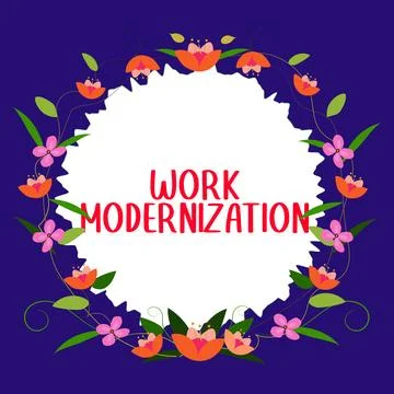 Conceptual caption Work Modernization. Conceptual photo changing product service 스톡 일러스트