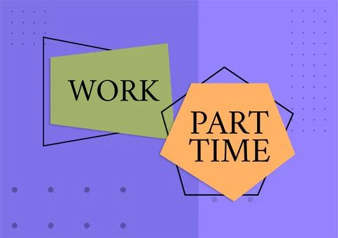 Conceptual caption Work Part Time. Business concept A job that is not permanent Illustrazione stock