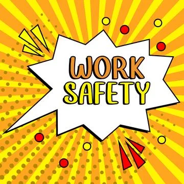 Conceptual caption Work Safety. Business showcase Policies and control in place Stock Illustration