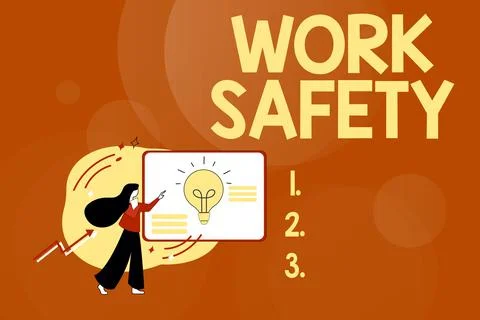 Conceptual caption Work Safety. Conceptual photo policies and procedures in Stock Illustration