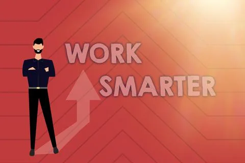 Conceptual caption Work Smarter. Word Written on Efficiency Be clever in your Stock Illustration