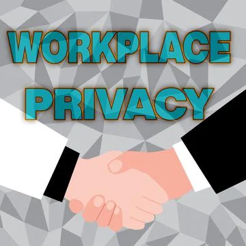 Conceptual caption Workplace Privacy. Internet Concept protection of individual Stock Illustration