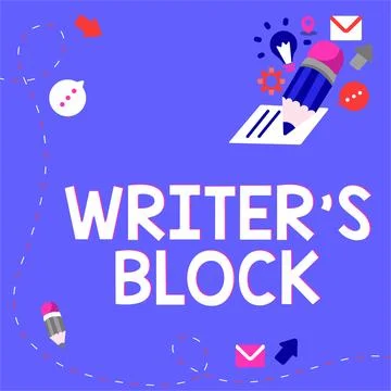 Conceptual caption Writer S Block. Word for Condition of being unable to think Stock Illustration