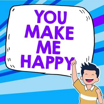 Conceptual caption You Make Me Happy. Business concept Something or Someone that Stockillustratie