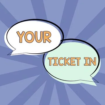 Conceptual caption Your Ticket In piece of paper that prove you paid for service Stockillustratie