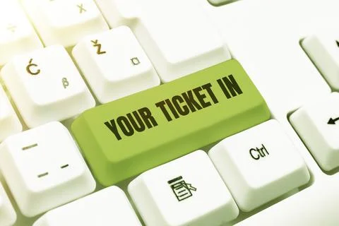 Conceptual caption Your Ticket In piece of paper that prove you paid for service Stock Photos
