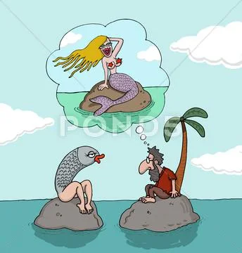 Conceptual cartoon about expectations Stock Illustration