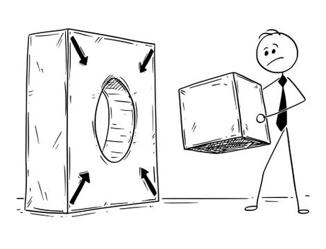 Conceptual Cartoon of Problem Solving Illustrazione stock