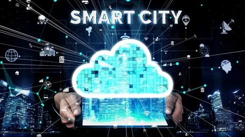 Conceptual cloud computing and data storage technology for future innovation 写真素材