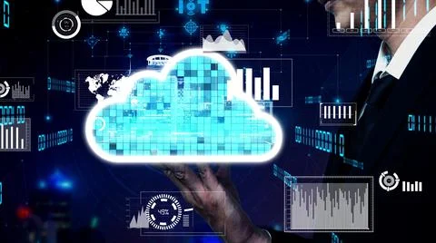 Conceptual cloud computing and data storage technology for future innovation 写真素材