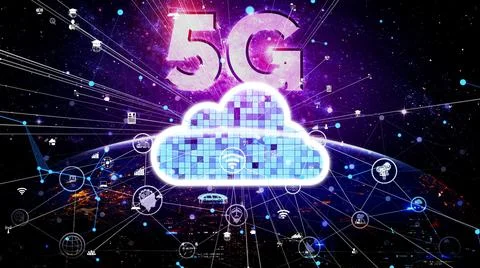 Conceptual cloud computing and data storage technology for future innovation 스톡 사진