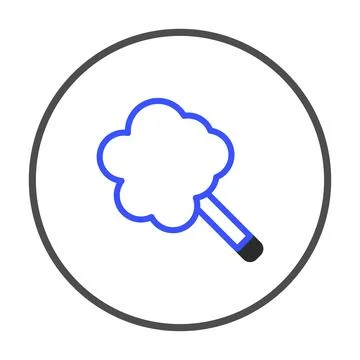 Conceptual cloud computing search with magnifying glass illustration offers.. Illustrazione stock