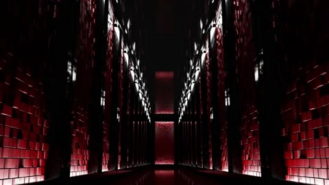 Conceptual Cloud data server panels in a server room of a data center. Stock Footage 135956763