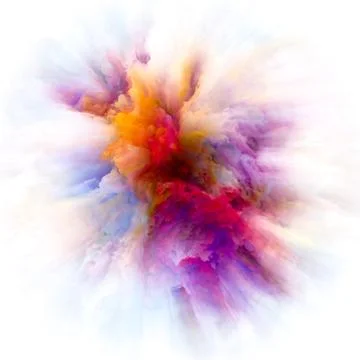Conceptual Color Splash Explosion Stock Illustration