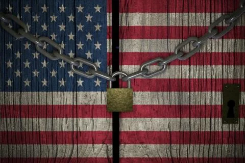 Conceptual composition on lockdown for quarantine for the covid-19 coronaviru 库存插图