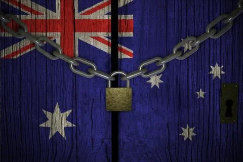 Conceptual composition on lockdown for quarantine for the covid-19 coronaviru Stock Illustration