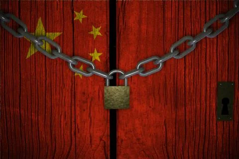 Conceptual composition on lockdown for quarantine for the covid-19 coronaviru Stock Illustration