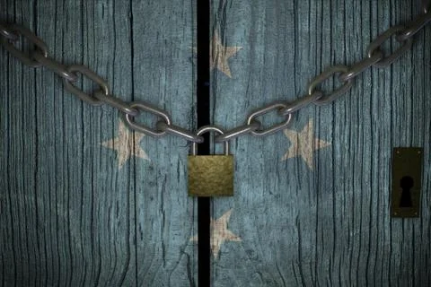 Conceptual composition on lockdown for quarantine for the covid-19 coronaviru Stock Illustration