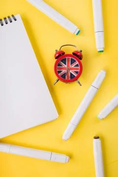 Conceptual composition on the topic of learning English. Stock Photos