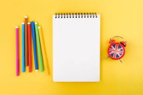 Conceptual composition on the topic of learning English. Stock Photos