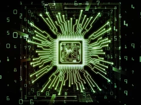 Conceptual Computer CPU Stock Illustration