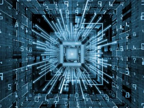 Conceptual Computer CPU Ilustração Stock