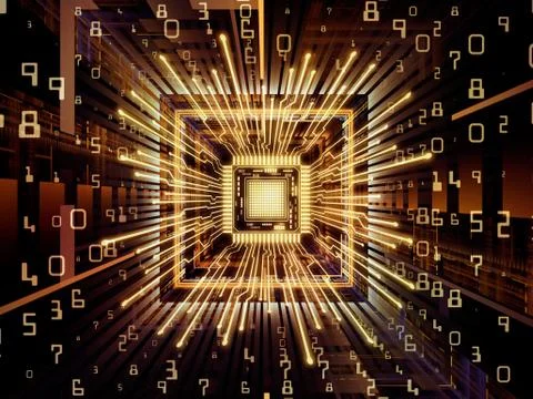 Conceptual Computer CPU Stock Illustration