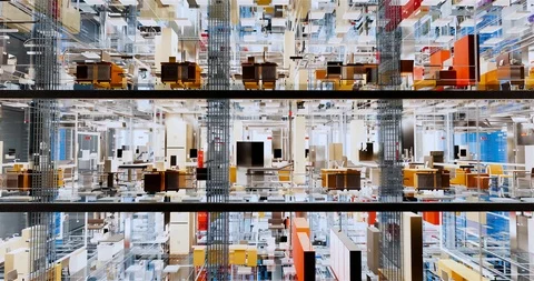 Conceptual computer model BIM of an office building 库存影片 116787300