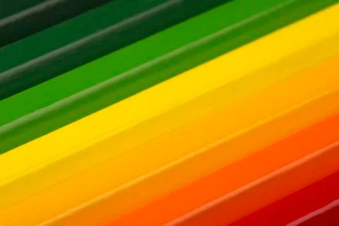 Conceptual crayons as energy label colors. Stock Photos