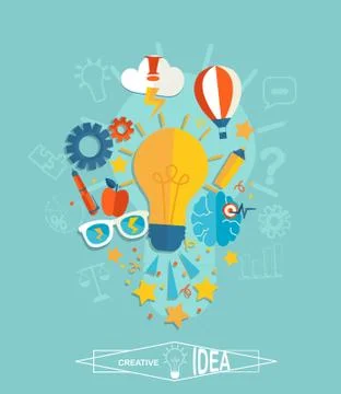 Conceptual of creative idea. Stock Illustration