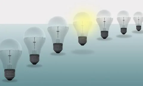 Conceptual digital light bulb design Stock Illustration