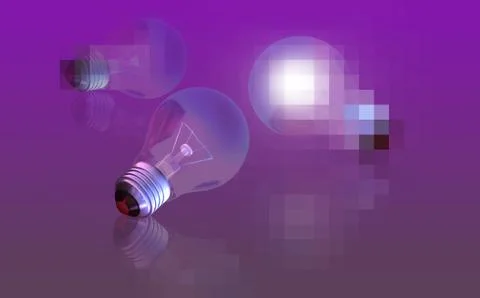 Conceptual digital light bulb Stock Illustration
