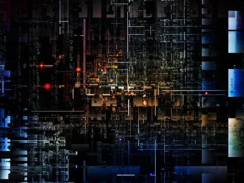 Conceptual Digital Network Stock Illustration